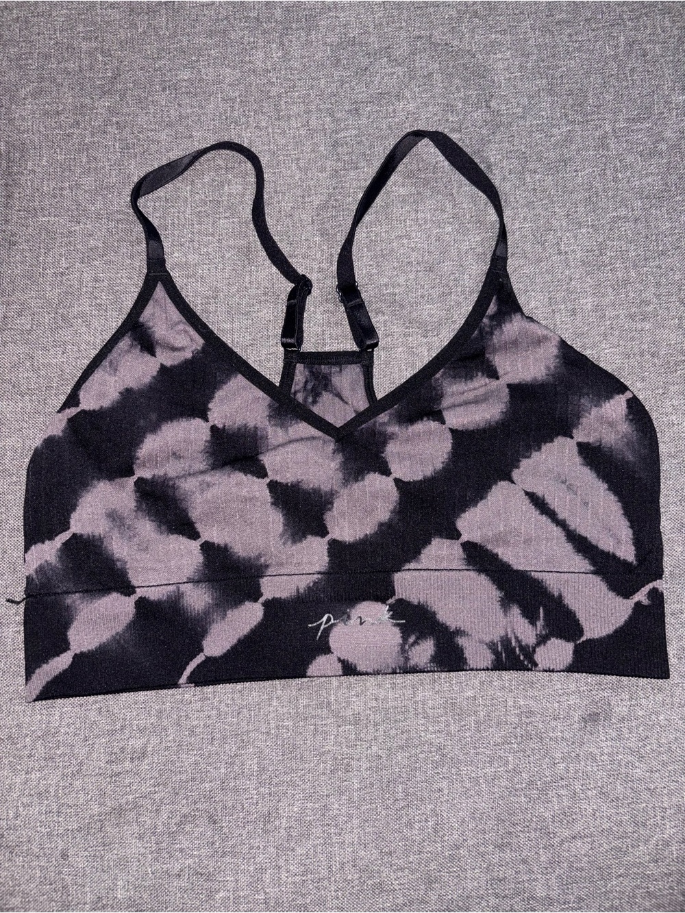 Tie-Dye Black & Gray Seamless Bralette